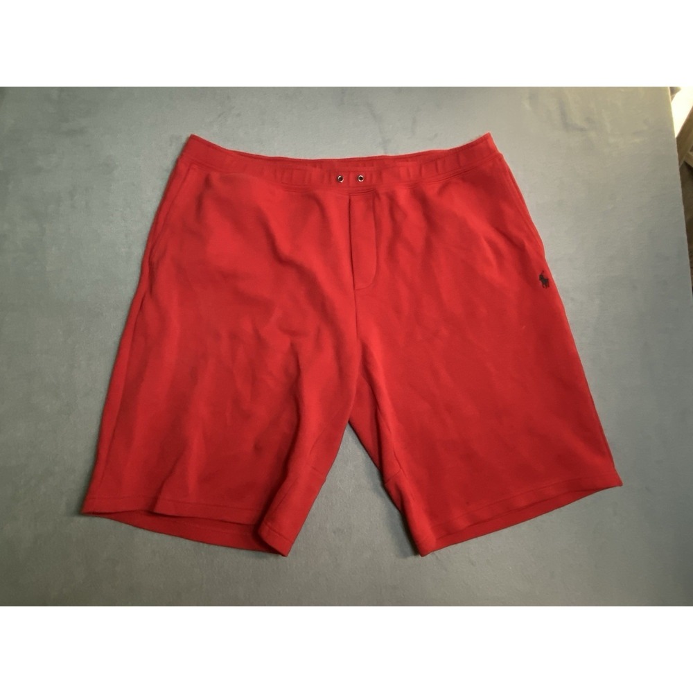Polo Ralph Lauren Men's 2XLT(tall) Fleece Sweat Shorts Red No Drawstring Flaws